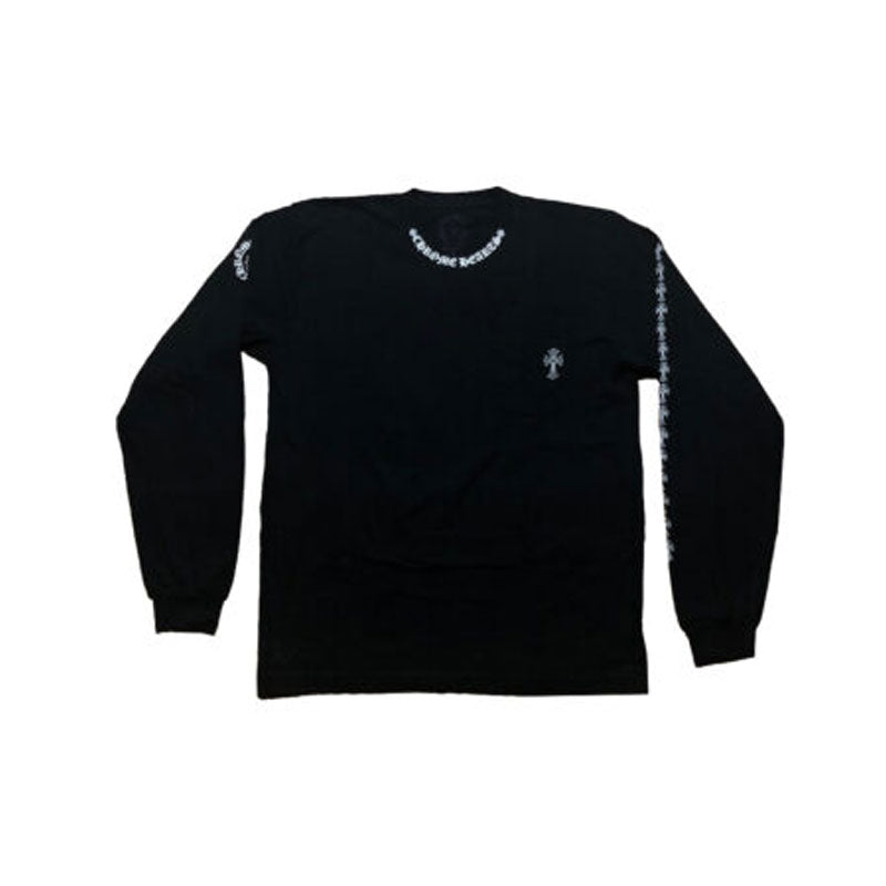 Chrome Hearts Neck Logo Cross Sleeve LS T-Shirt – Black