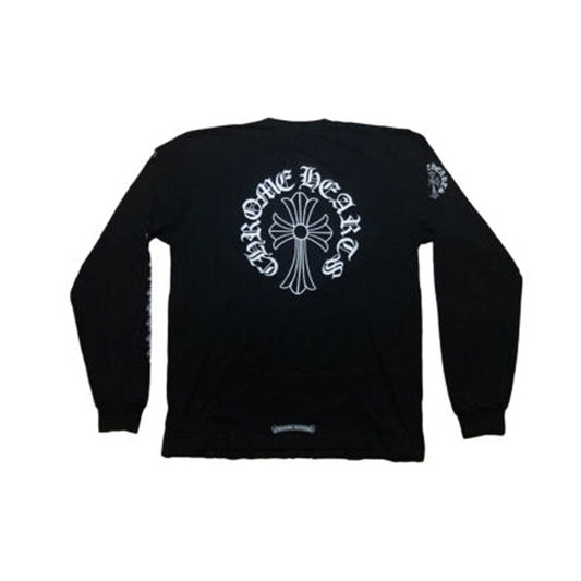 Chrome Hearts Neck Logo Cross Sleeve LS T-Shirt – Black