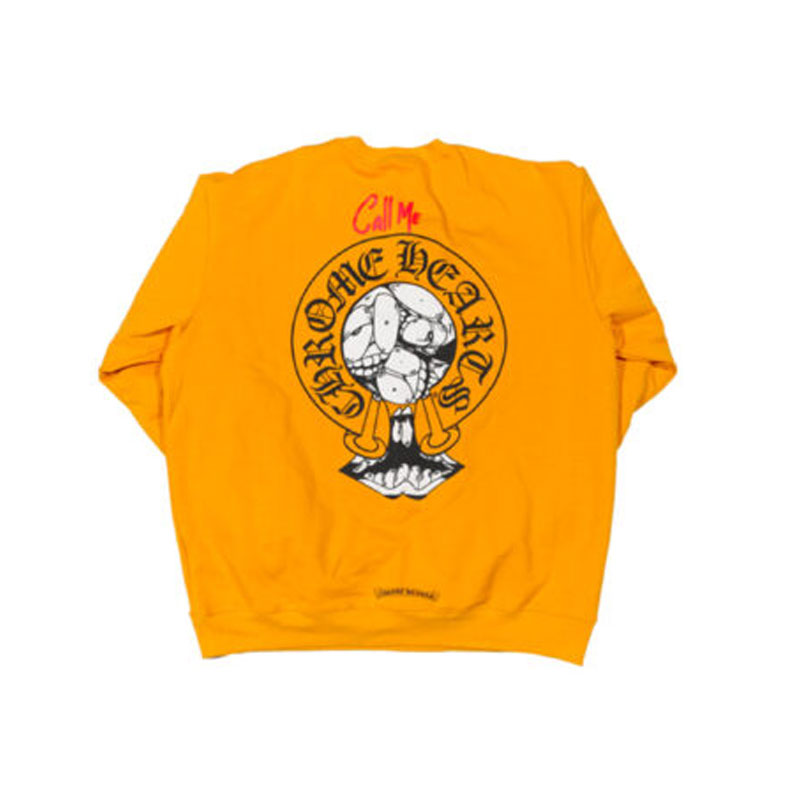 Chrome Hearts Matty Boy Call Me Crewneck Sweatshirt – Yellow