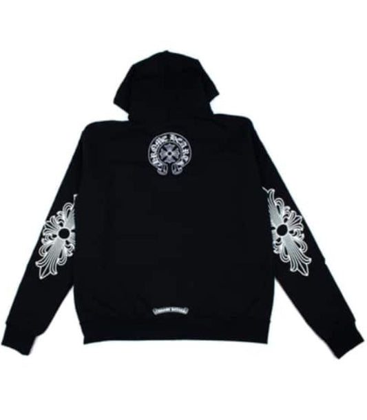 Black Chrome Hearts Zip Up Hoodie