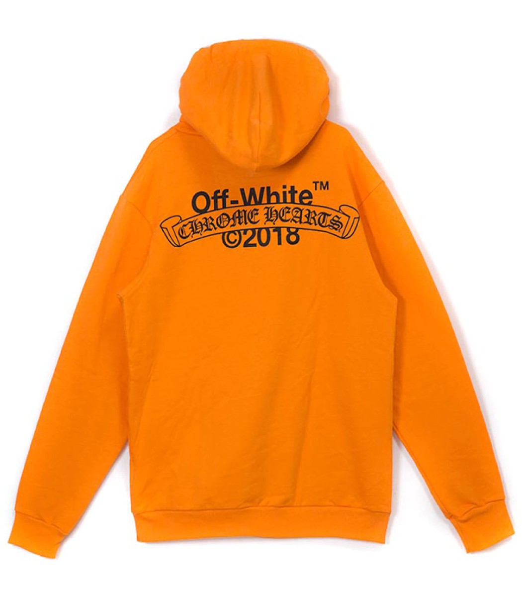 Off-White x Chrome Hearts 2018 Orange Hoodie